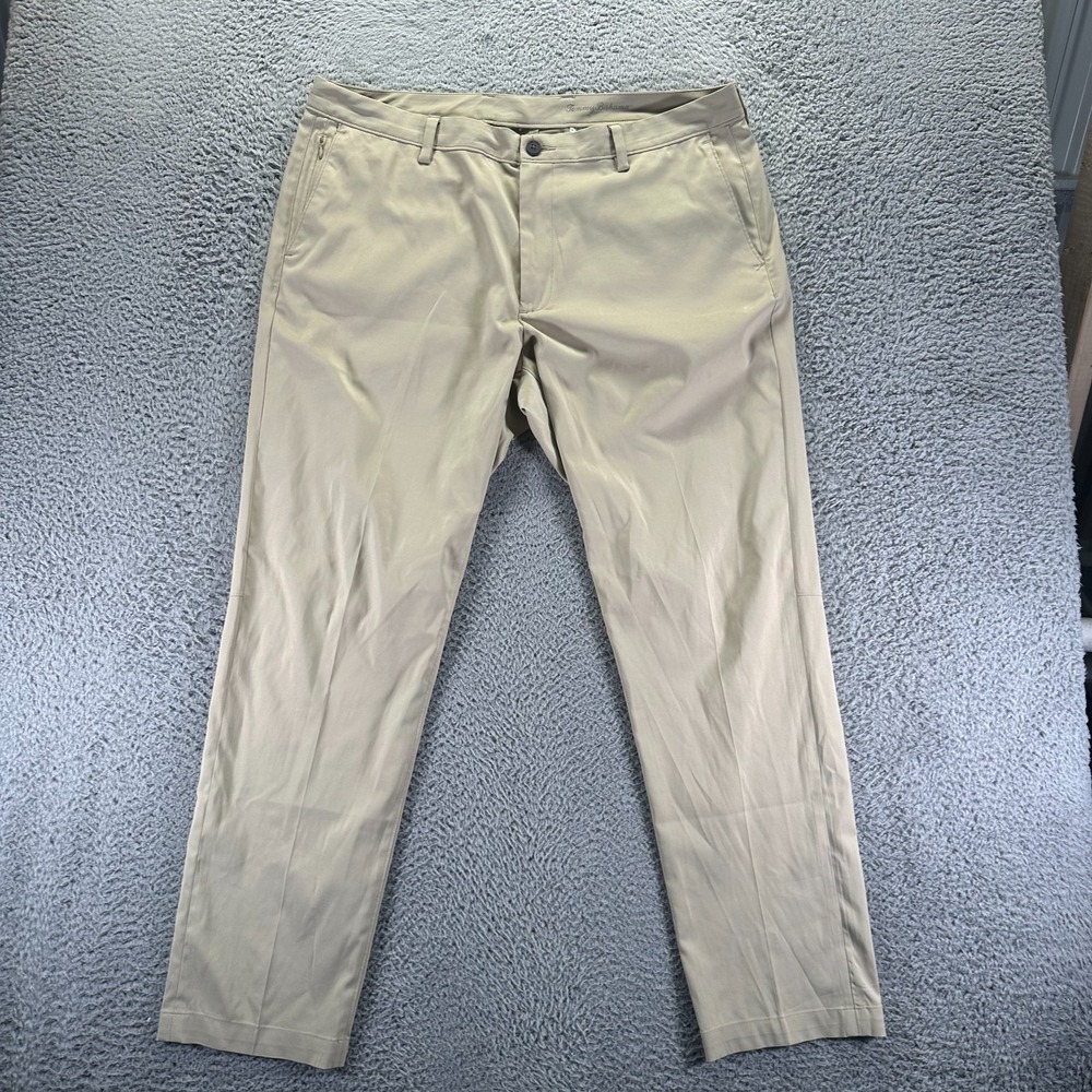 Tommy Bahama Pant Mens 38x32 Beige Polyester Chino Straight Leg Outdoor Stretch